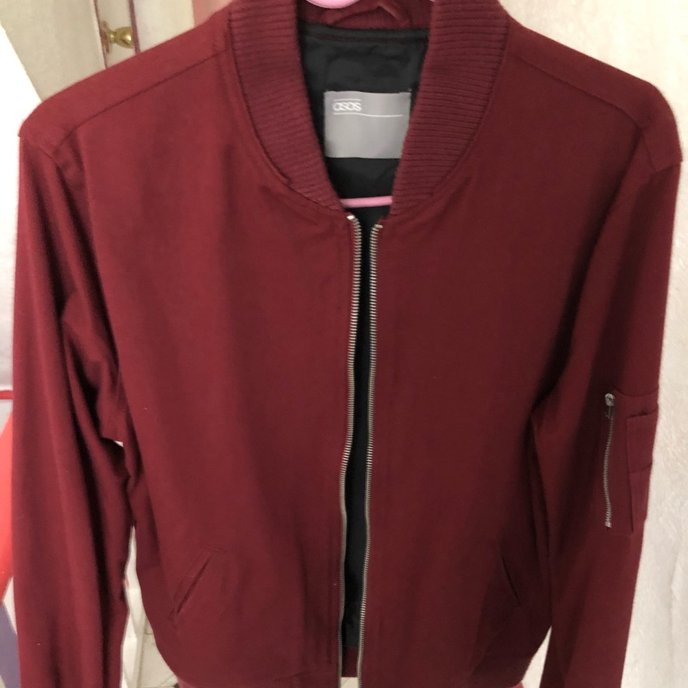 Maroon Bomber Jacket S